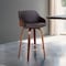 Armen Living Alec 26" Counter Height Swivel Brown Faux Leather and Walnut Wood Bar Stool LCAEBAWABR26 - alternate 3